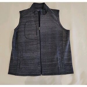 Charleston Threads Mens Full Zip Navy Sweater Vest Sleeveless Size Large
